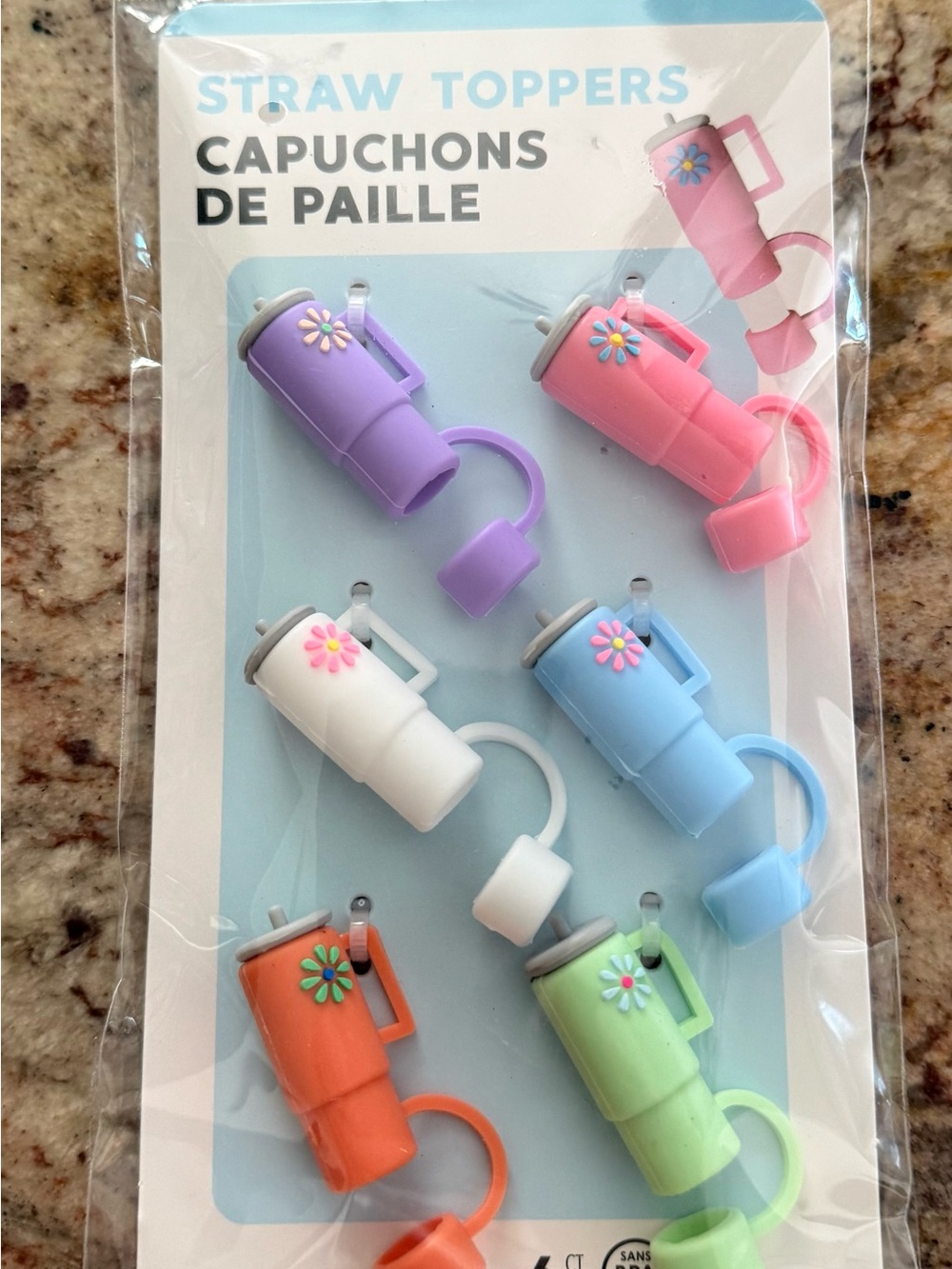 Cute Floral Cup Straw Toppers - Multi-Color Pack